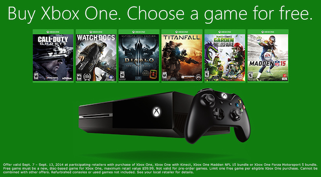 Compra Xbox One, ricevi un gioco gratuito